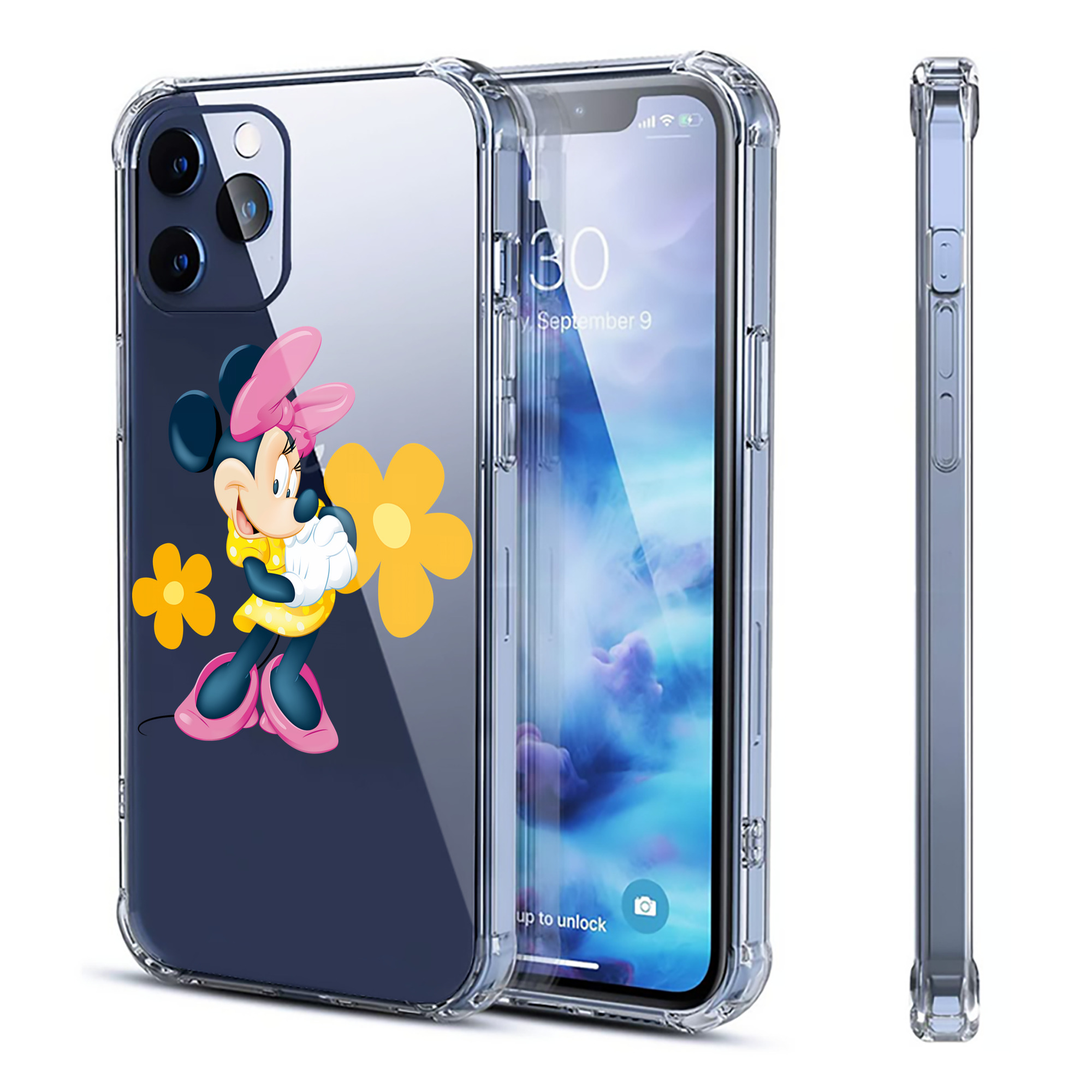 （画像用） ミッキーマウス Mickey Mouse 【iPhone 12シリーズ対応】透明スマホケース（クリアソフトケース）